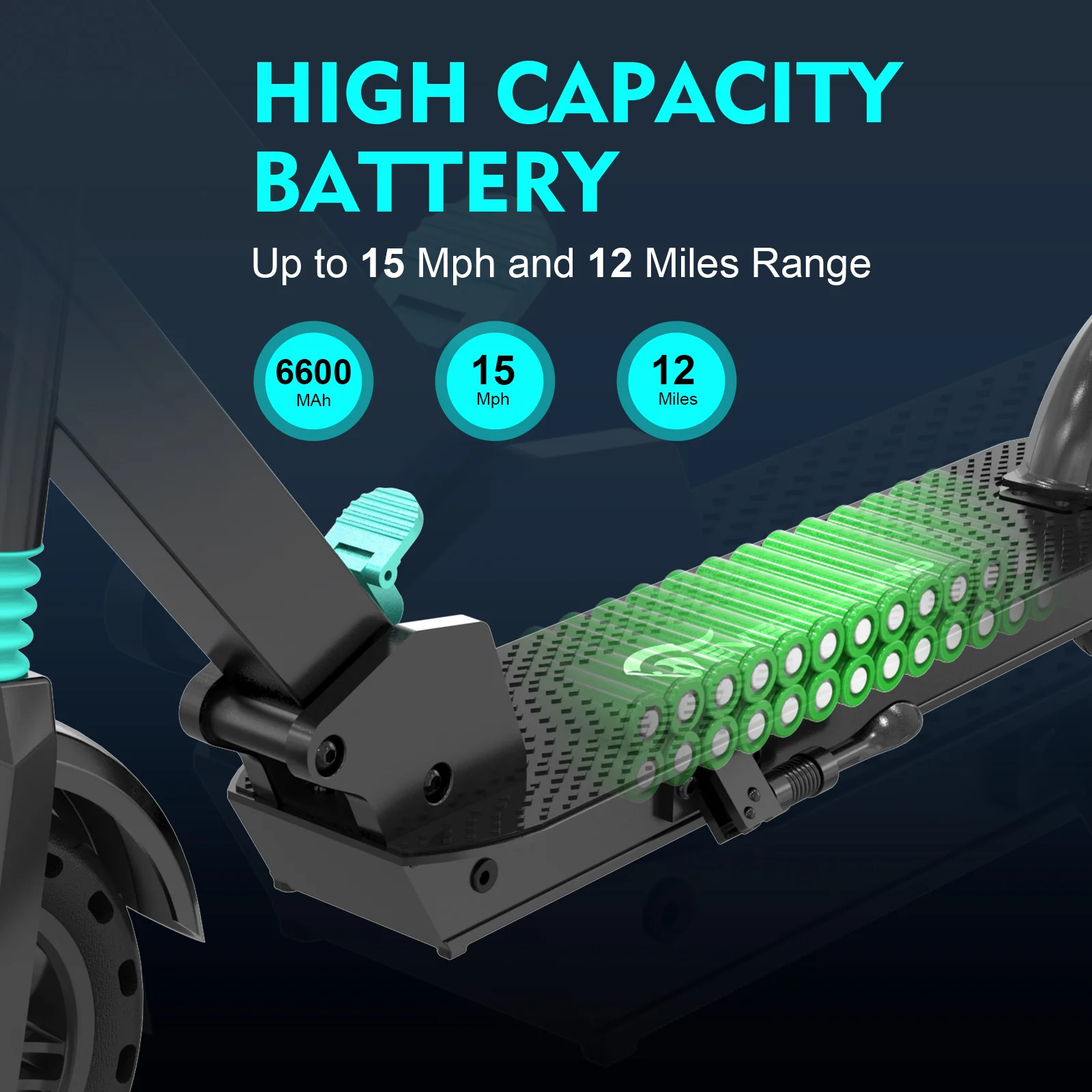 EVERCROSS E8 Electric Scooter - 8" Tires, 350W Motor, Max 15 MPH, 3 Speed Modes, Foldable Commuter - Image 6