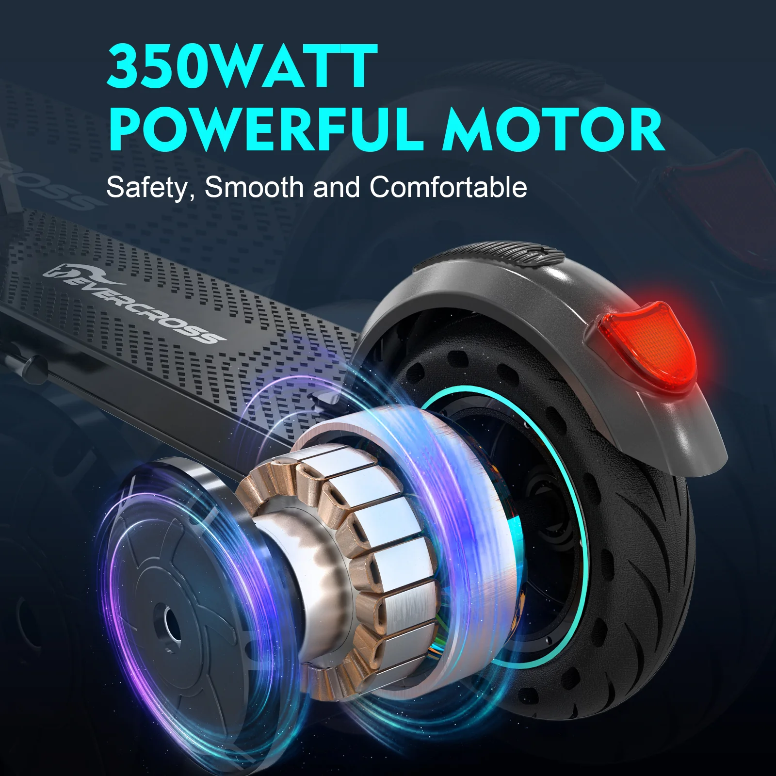 EVERCROSS E8 Electric Scooter - 8" Tires, 350W Motor, Max 15 MPH, 3 Speed Modes, Foldable Commuter - Image 7