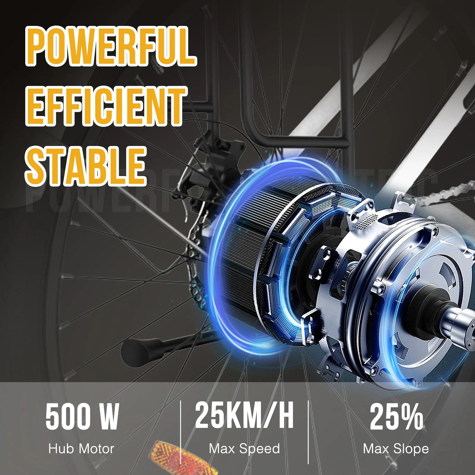 EVERCROSS EK8M 26''Fat Tire Electric Bike For Adult ,With LED - Image 13
