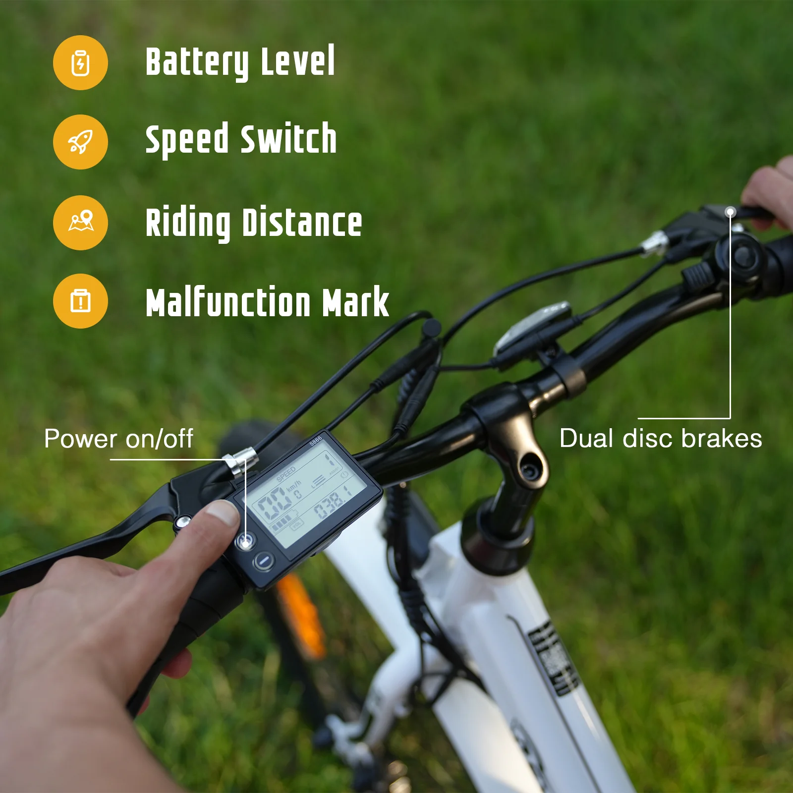 EVERCROSS EK8M 26''Fat Tire Electric Bike For Adult ,With LED - Image 5
