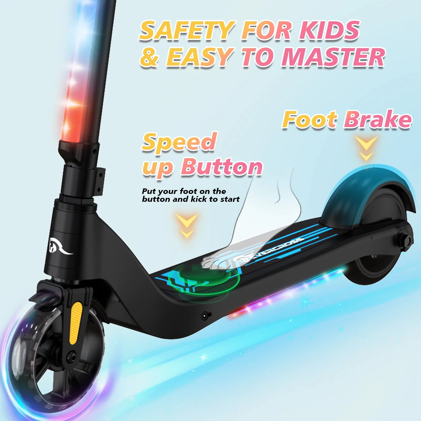 EVERCROSS EV05C Kids Electric Scooter, 5 MPH, 40-Minute Ride, Adjustable Height, Lightweight Gift for Ages 4+ - Image 4
