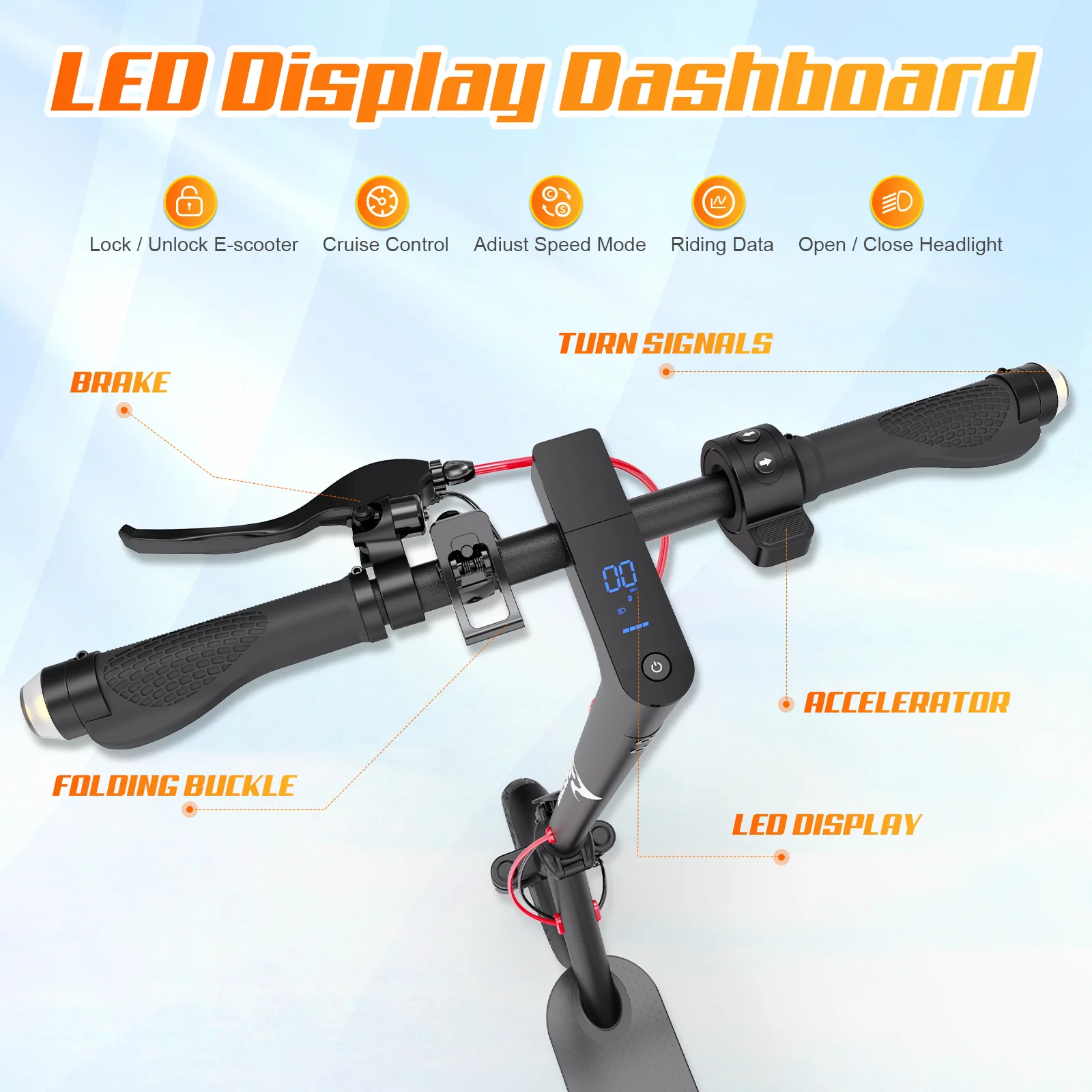 EVERCROSS EV10K PRO Electric Scooter For Adults, 10'' Honeycomb Tires & 500W Motor - Image 5