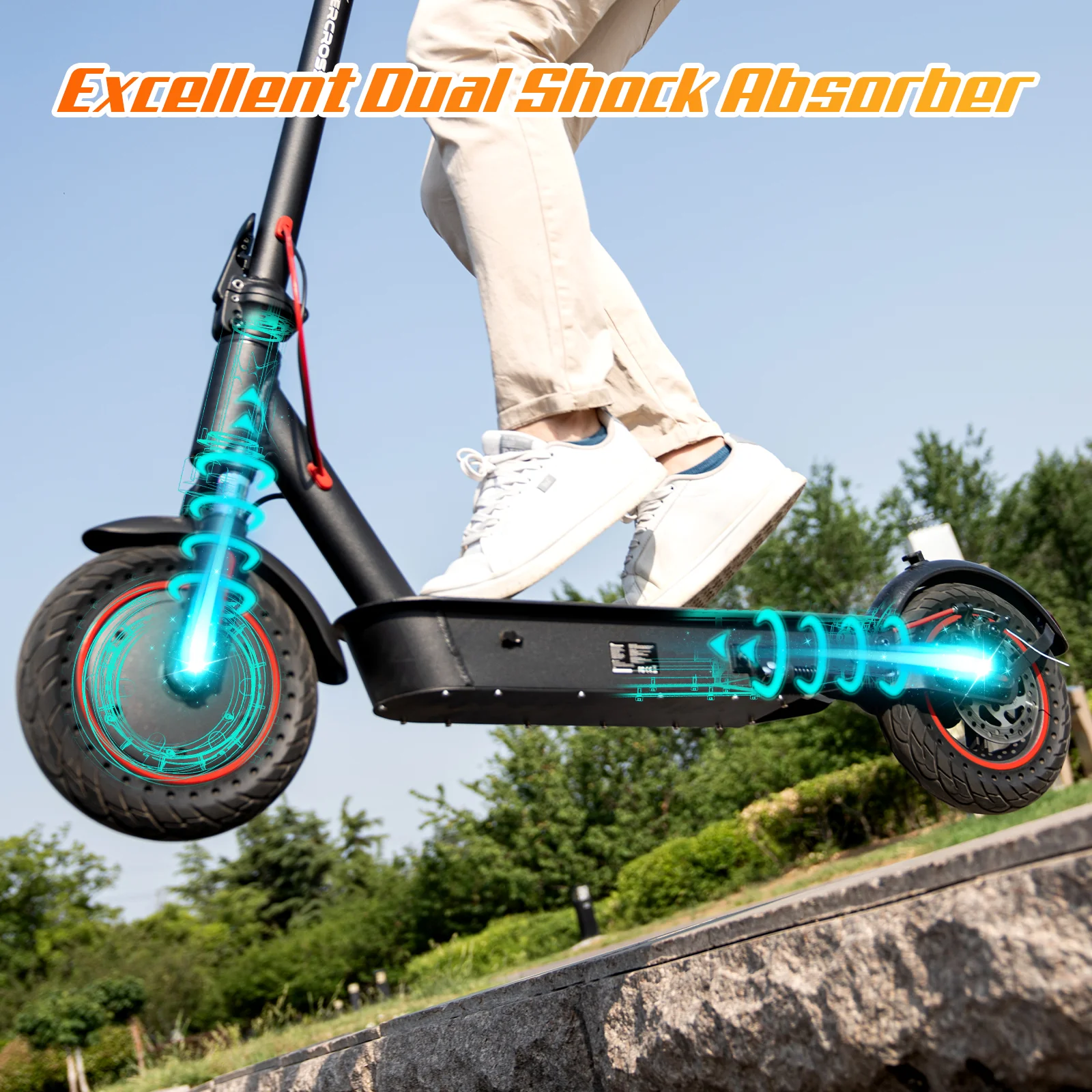 EVERCROSS EV10K PRO Electric Scooter For Adults, 10'' Honeycomb Tires & 500W Motor - Image 6