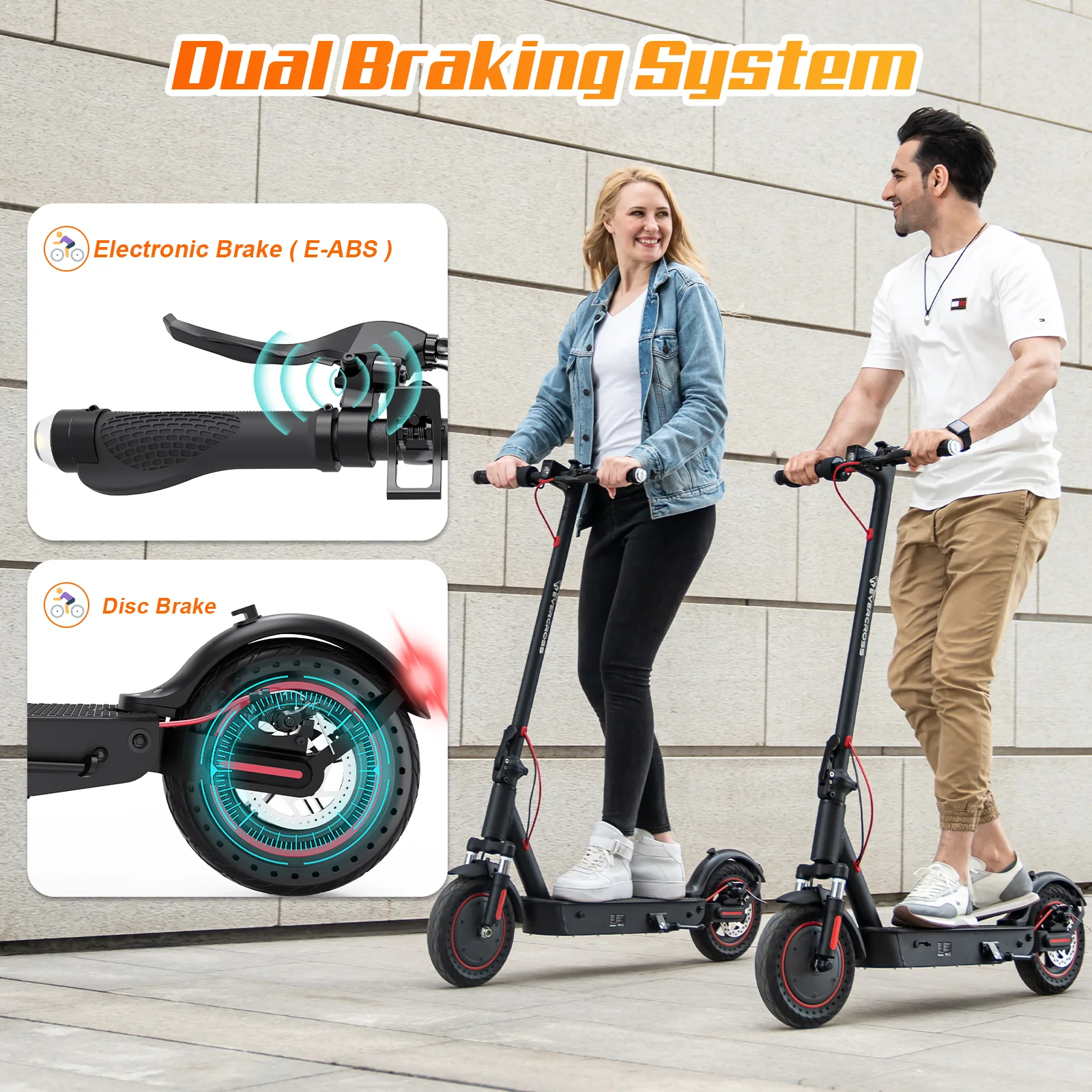 EVERCROSS EV10K PRO Electric Scooter For Adults, 10'' Honeycomb Tires & 500W Motor - Image 7