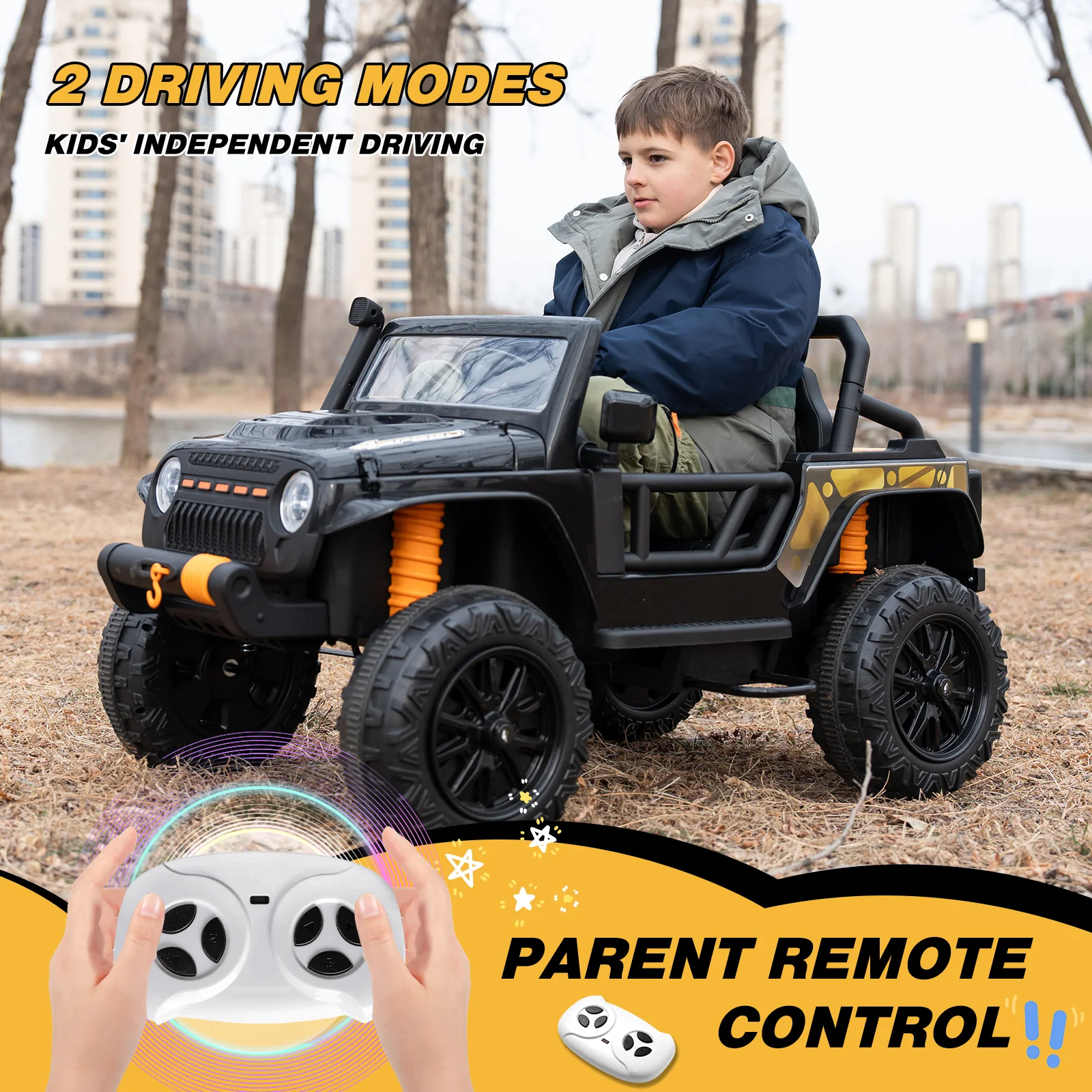 HOVERMAX ET4 12V Electric Ride On Truck for Kids, 2-Seater with Remote Control - Image 3