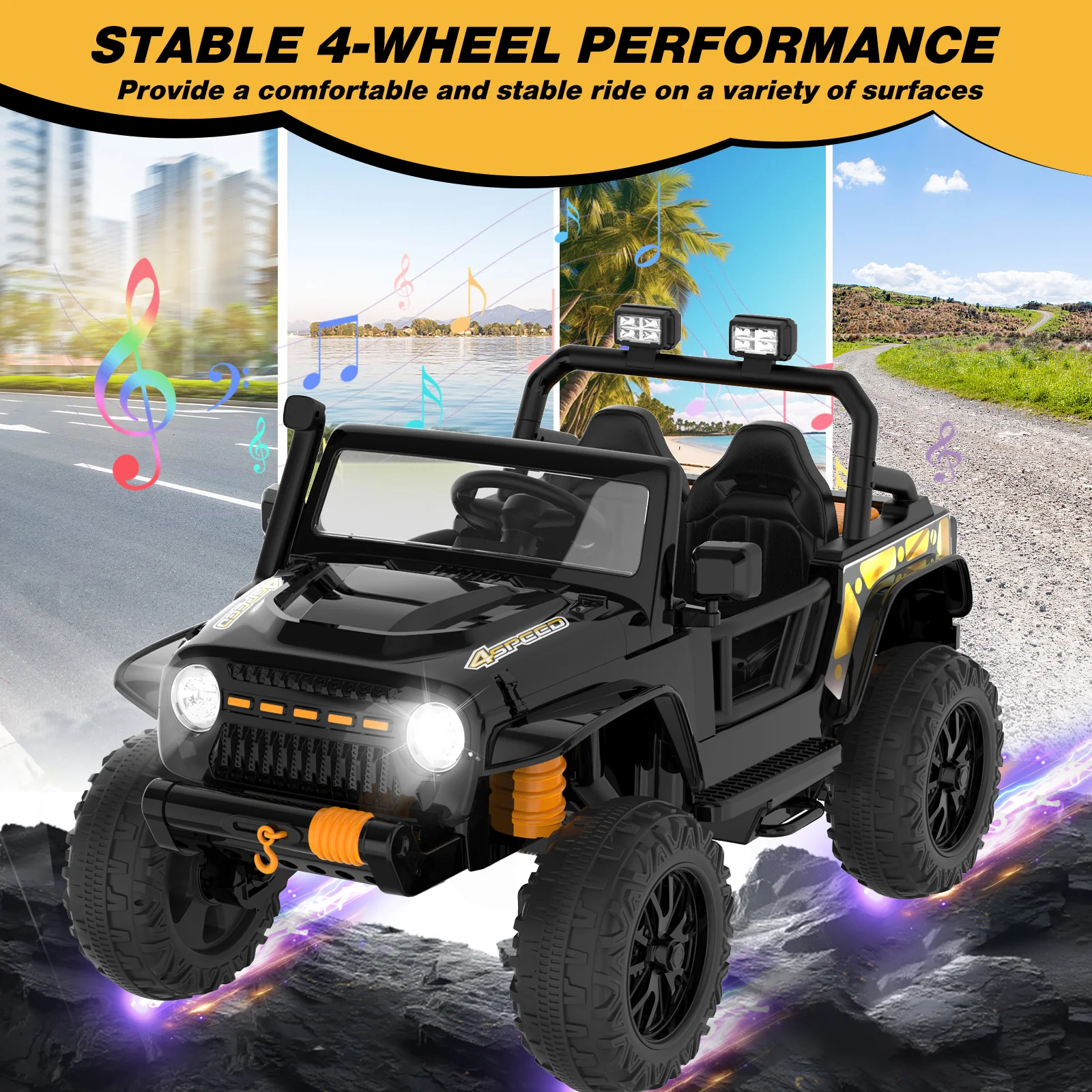 HOVERMAX ET4 12V Electric Ride On Truck for Kids, 2-Seater with Remote Control - Image 4