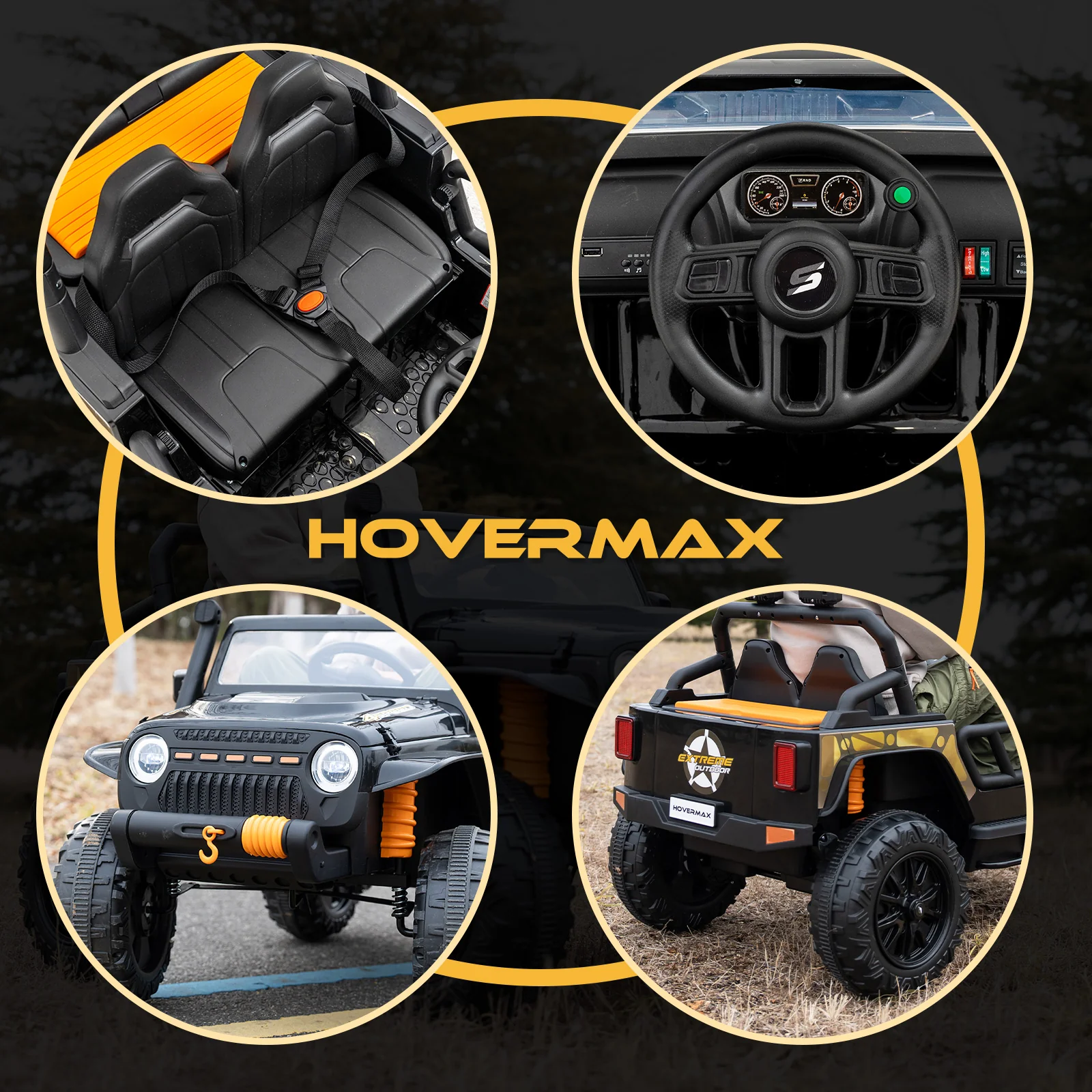 HOVERMAX ET4 12V Electric Ride On Truck for Kids, 2-Seater with Remote Control - Image 8
