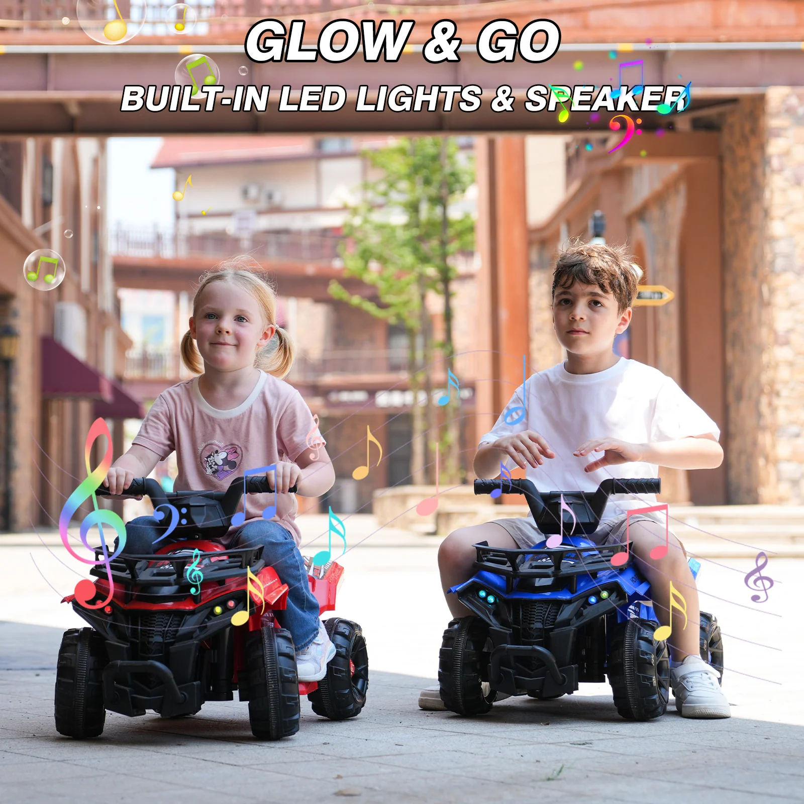 HOVERMAX ET2 6V Battery-Powered Kids' Ride-On ATV with Music Function - Image 10
