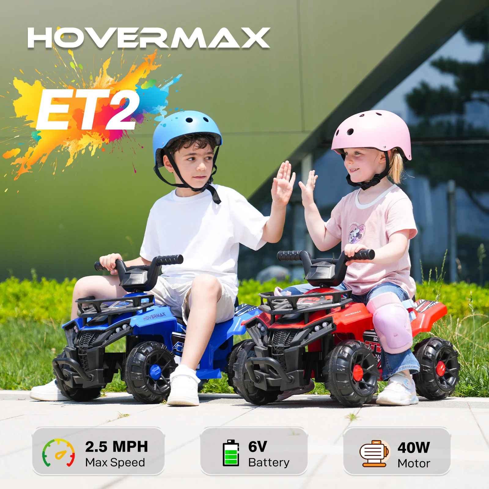 HOVERMAX ET2 6V Battery-Powered Kids' Ride-On ATV with Music Function - Image 9