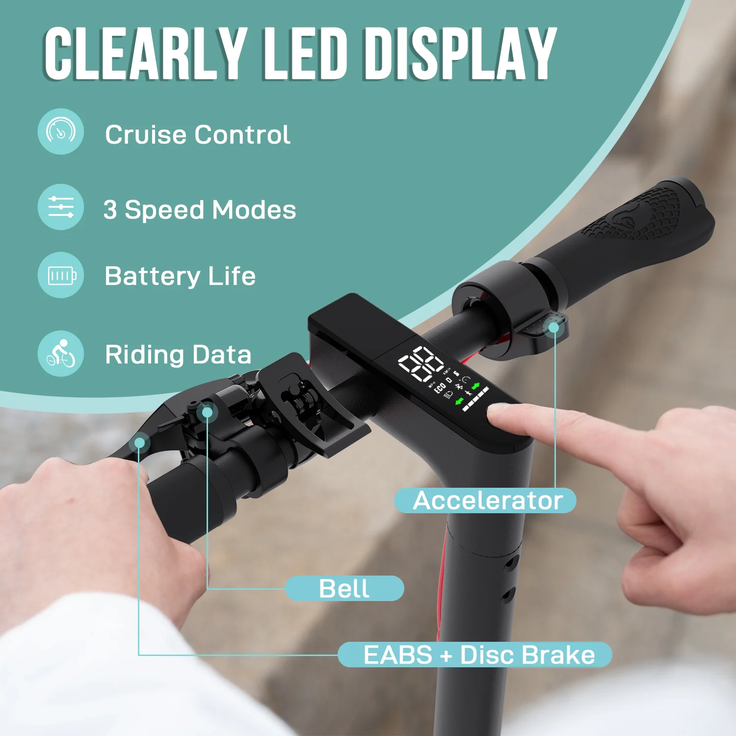 USEV85F-EVERCROSS EV85F Electric Scooter, 8.5'' Solid Tires & APP Control - Image 3